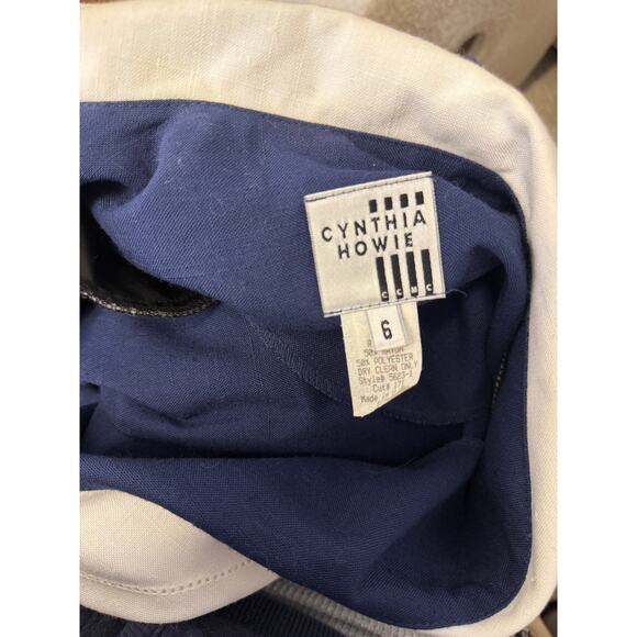 Vtg Cynthia Howie Sz 6 Wrap Dress knee short Sleeve Navy Blue School Girl navy - Picture 3 of 6